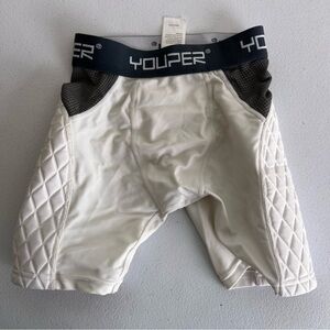 5/$25 Toupee boys Baseball sliding shorts white size small